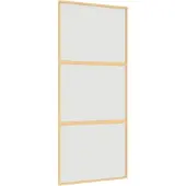 vidaXL Schuifdeur 90x205 cm mat ESG-glas en aluminium goudkleurig