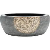 vidaXL Opzetwasbak rond Φ41x14 cm keramiek zwart en bruin