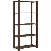 vidaXL Opbergrek 5-laags 80x38x170 cm massief grenenhout bruin