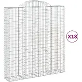 vidaXL Schanskorven 18 st gewelfd 200x50x220/240 cm ijzer