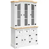 vidaXL Hoge kast Corona 112x43x191,5 cm massief Mexicaans grenenhout wit