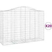 vidaXL Schanskorven 20 st gewelfd 200x50x140/160 cm ijzer