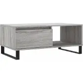 vidaXL Salontafel 90x50x36,5 cm bewerkt hout grijs sonoma