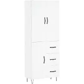 vidaXL Hoge kast 69,5x34x180 cm bewerkt hout wit