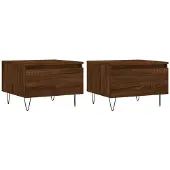 vidaXL Salontafels 2 st 50x46x35 cm bewerkt hout bruin eikenkleur