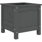 vidaXL Plantenbak 40x40x39 cm massief grenenhout grijs