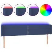 vidaXL Hoofdbord LED 203x16x78/88 cm stof blauw