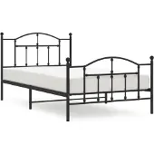 vidaXL Bedframe met hoofd- en voeteneinde metaal zwart 100x200 cm