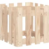 vidaXL Plantenbak met hekontwerp 40x40x40 cm massief grenenhout