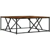 vidaXL Salontafel 100x100x40 cm bewerkt hout gerookt eikenkleurig