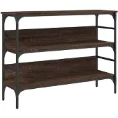 vidaXL Wandtafel 100x32x75 cm bewerkt hout bruin eikenkleur