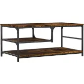 vidaXL Salontafel 90x49x40 cm bewerkt hout gerookt eikenkleurig