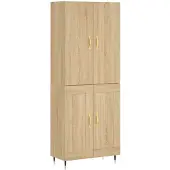 vidaXL Hoge kast 69,5x34x180 cm bewerkt hout sonoma eikenkleurig