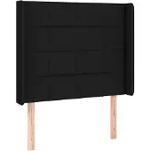 vidaXL Hoofdbord met randen 103x16x118/128 cm stof zwart