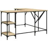 vidaXL Bureau, Sonoma-eikenhout, 139x139x75 cm, houtvezel