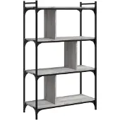 vidaXL Boekenkast 4-laags 76x32x123 cm bewerkt hout grijs sonoma