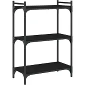 vidaXL Boekenkast 3-laags 60x30x86 cm bewerkt hout zwart