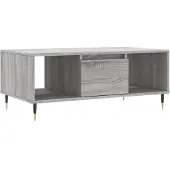 vidaXL Salontafel 90x50x36,5 cm bewerkt hout grijs sonoma