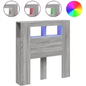 vidaXL Hoofdeinde met LED 100x18,5x103,5 cm bewerkt hout grijs sonoma
