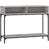 vidaXL Wandtafel 100x30,5x75 cm bewerkt hout grijs sonoma eikenkleurig