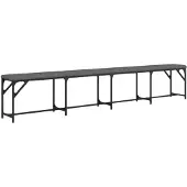 vidaXL Eetkamerbank 248x32x45 cm staal en stof donkergrijs