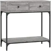 vidaXL Wandtafel 75x34,5x75 cm bewerkt hout grijs sonoma eikenkleurig