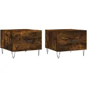 vidaXL Salontafels 2 st 50x50x40 cm bewerkt hout gerookt eikenkleurig