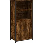 vidaXL Hoge kast 62x36x121,5 cm bewerkt hout gerookt eikenkleurig