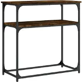 vidaXL Wandtafel 75x35,5x75 cm bewerkt hout gerookt eikenkleurig
