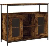 vidaXL Dressoir 100x35x80 cm bewerkt hout gerookt eikenkleurig