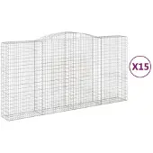 vidaXL Schanskorven 15 st gewelfd 400x50x200/220 cm ijzer
