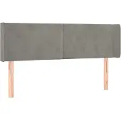 vidaXL Hoofdbord met randen 147x16x78/88 cm fluweel lichtgrijs