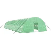 vidaXL Kas met stalen frame, groen, 96 m², 16x6x2,85 m