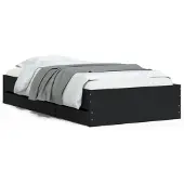 vidaXL Bedframe met lades bewerkt hout zwart 90x190 cm