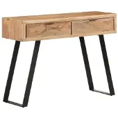 vidaXL Wandtafel met natuurlijke rand 100x35x76 cm massief acaciahout