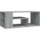 vidaXL Salontafel 100x50x40 cm bewerkt hout grijs sonoma eikenkleurig