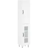 vidaXL Hoge kast 34,5x34x180 cm bewerkt hout wit