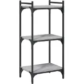 vidaXL Boekenkast 3-laags 40x30x86 cm bewerkt hout grijs sonoma