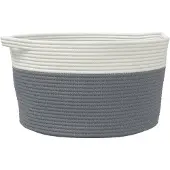 vidaXL Opbergmand Ø 40x25 cm katoen grijs en wit