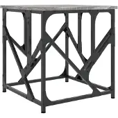 vidaXL Salontafel 45x45x47,5 cm bewerkt hout grijs sonoma