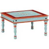 vidaXL - Salontafel - handbeschilderd - massief - mangohout - blauw