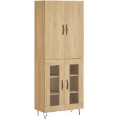 vidaXL Hoge kast 69,5x34x180 cm bewerkt hout sonoma eikenkleurig