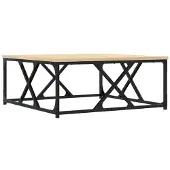 vidaXL Salontafel 70x70x30 cm bewerkt hout sonoma eikenkleurig