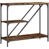 vidaXL Wandtafel 88,5x30x75 cm bewerkt hout gerookt eikenkleurig