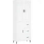 vidaXL Hoge kast 69,5x34x180 cm bewerkt hout wit