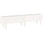 vidaXL Plantenbak verhoogd 160x30x38 cm massief grenenhout wit