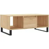 vidaXL Salontafel 90x50x36,5 cm bewerkt hout sonoma eikenkleurig
