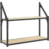 vidaXL Wandplank met 2 lagen Sonoma eikenhout 60x21x51 cm
