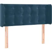 vidaXL Hoofdbord met randen 103x16x78/88 cm fluweel donkerblauw
