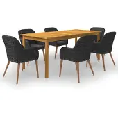 vidaXL 7-delige tuinset, zwart